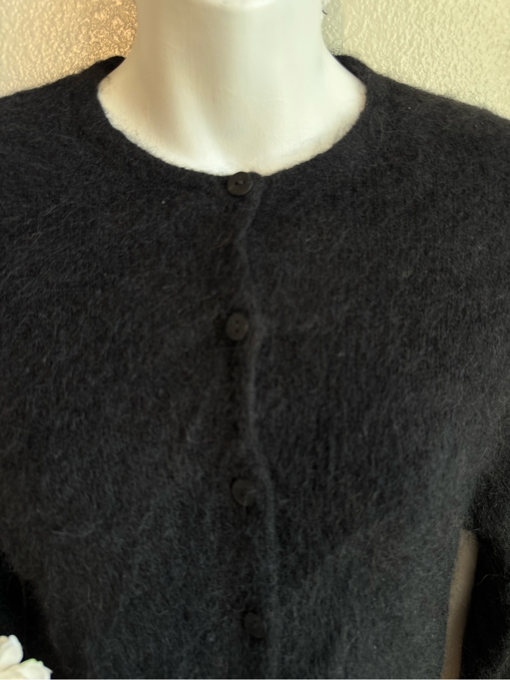 & Other Stories alpaca blend black Crewneck Button-Front Cardigan - Picture 11 of 14